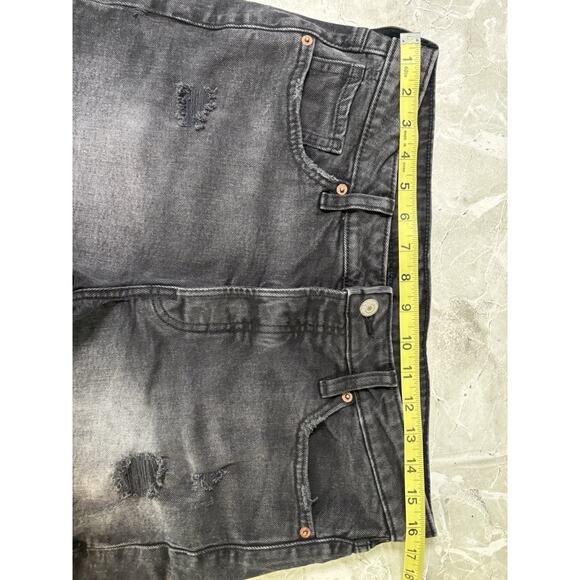 Old Navy Womens 12 Black Gray Button Fly Cutoff Shorts High Rise OG Straight - Picture 6 of 8